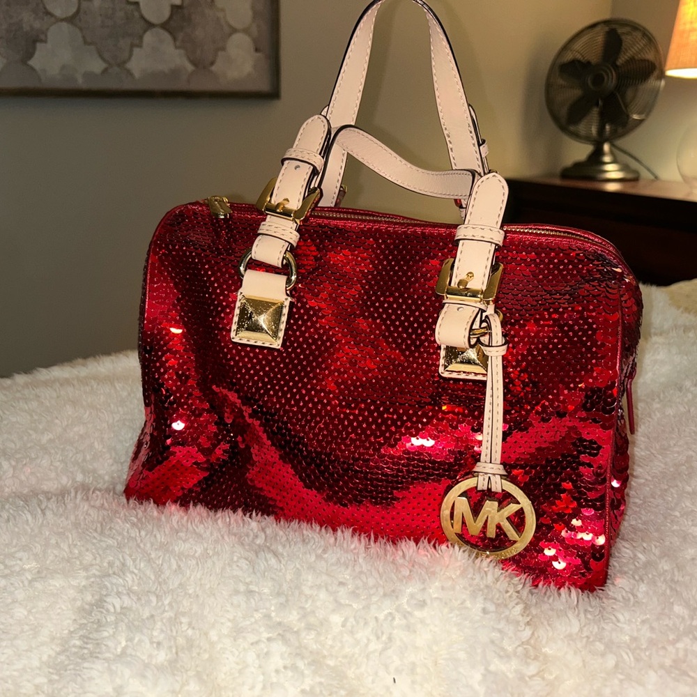 Michael Kors Red Sequin Grayson Bag
